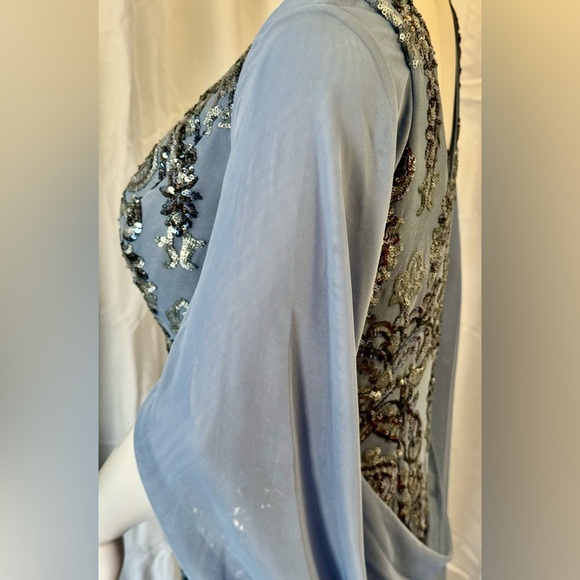 R&M RICHARDS Drape Back Sequin Embellished Gown - Picture 15 of 16